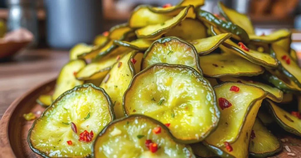 spicy dill pickle chips