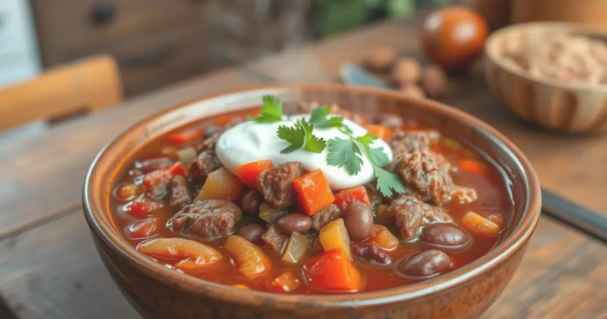 chili with beef stew meat