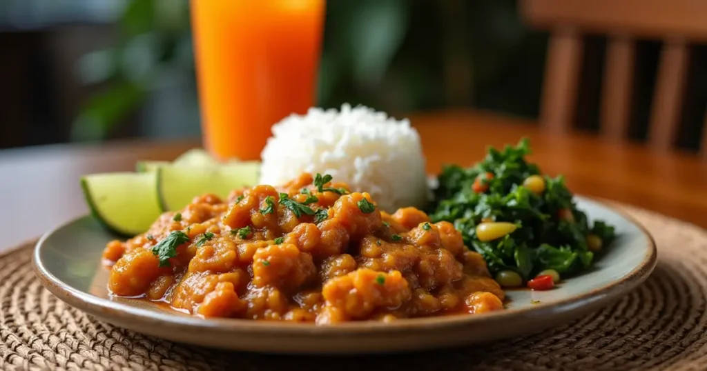 A plated Brazilian Mounjaro dish with vibrant spices and fresh herbs.